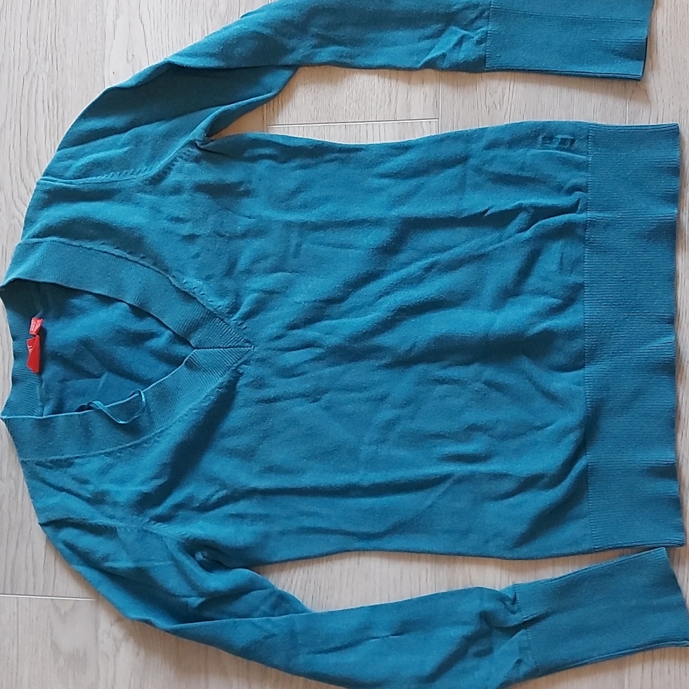 Esprit Teal Blue Green Vneck Sweater
